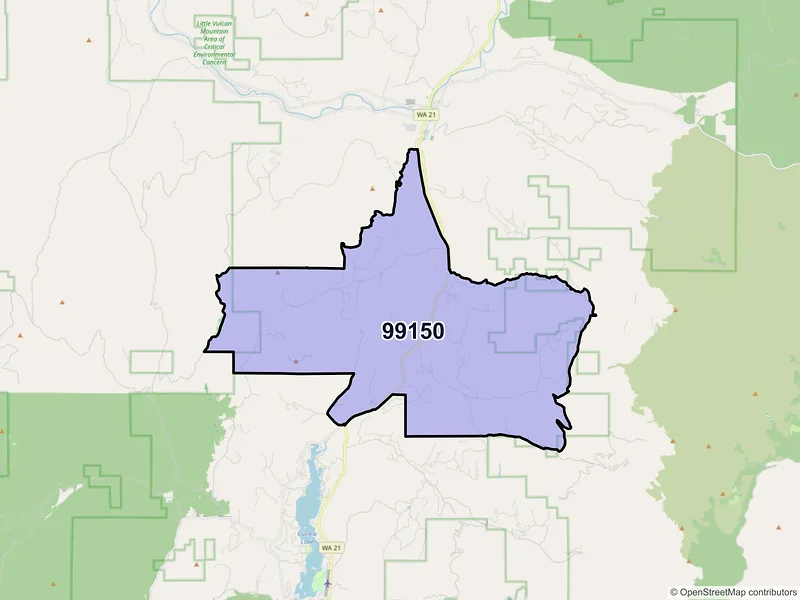 Map of ZIP Code 99150 — Malo, WA