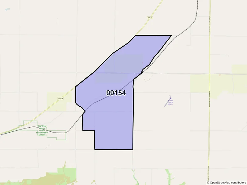 Map of ZIP Code 99154 — Mohler, WA