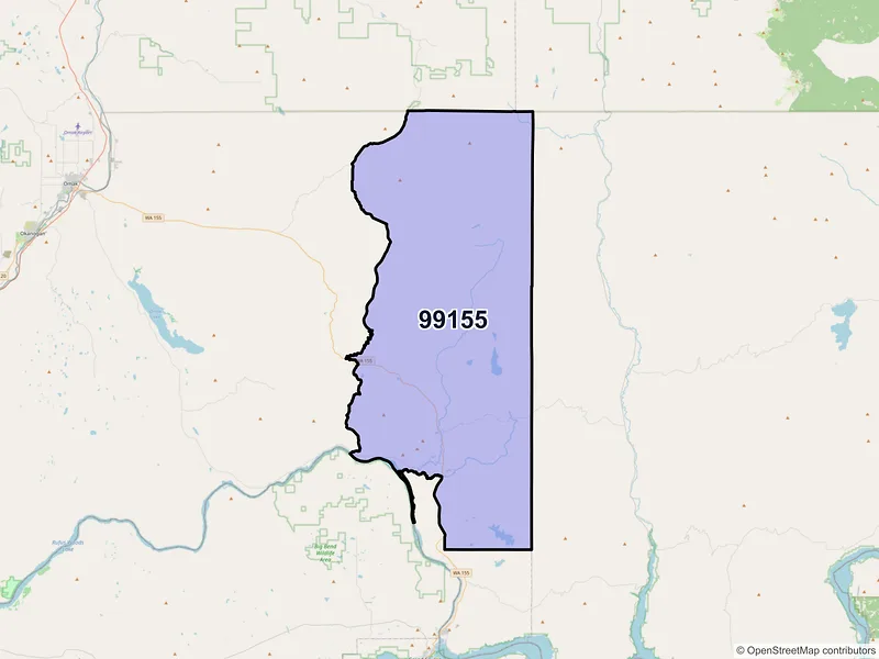 Map of Nespelem, Washington and ZIP codes