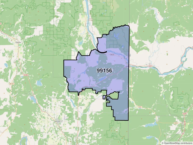 Map of ZIP Code 99156 — Newport, WA