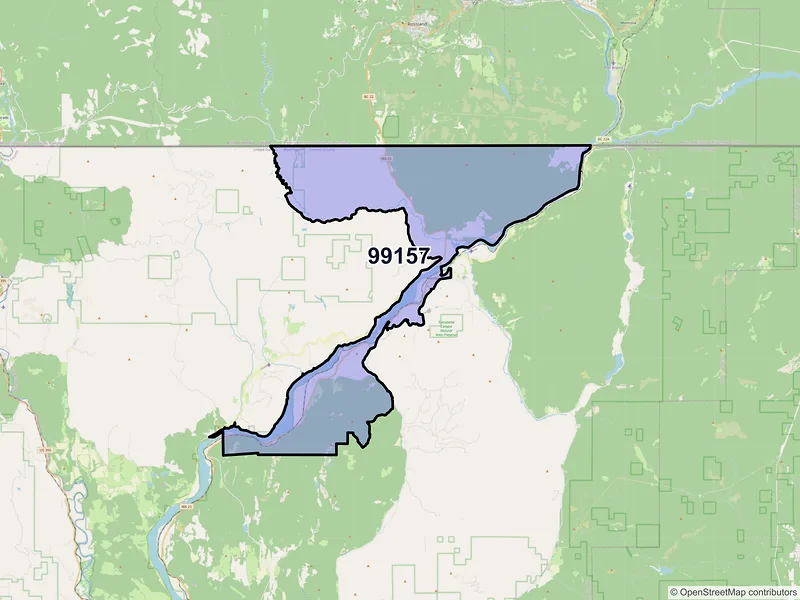 Map of ZIP Code 99157 — Northport, WA