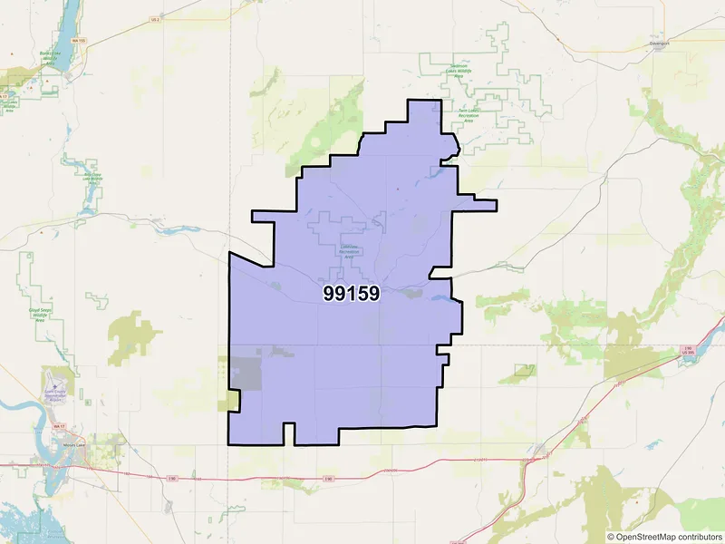 Map of ZIP Code 99159 — Odessa, WA