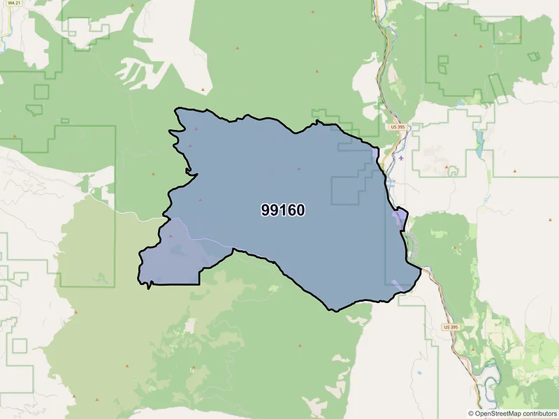 Map of ZIP Code 99160 — Orient, WA