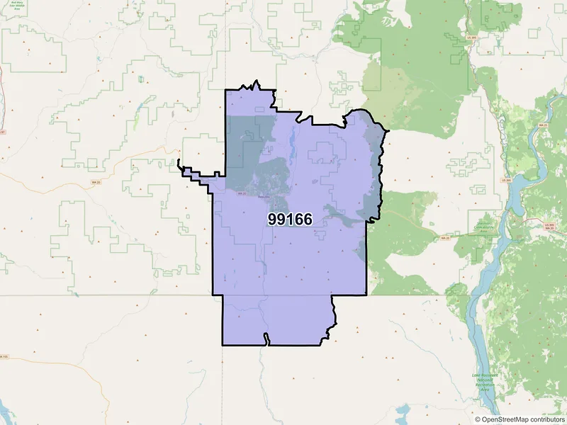 Map of ZIP Code 99166 — Republic, WA