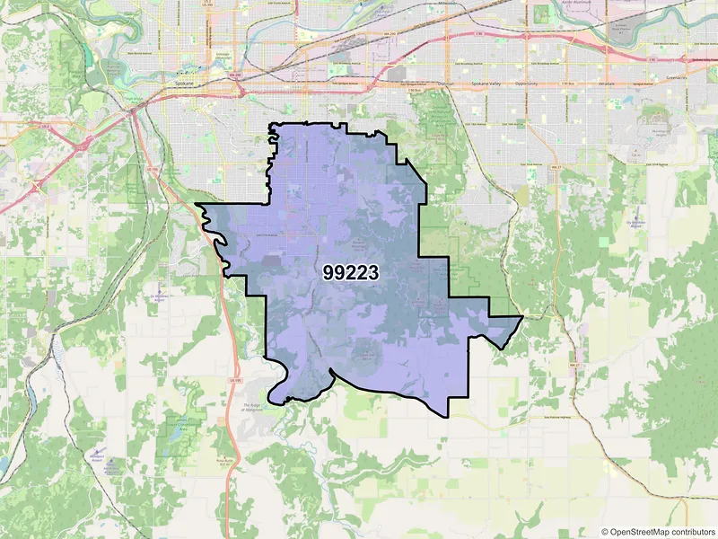 Map of ZIP Code 99223 — Spokane, WA