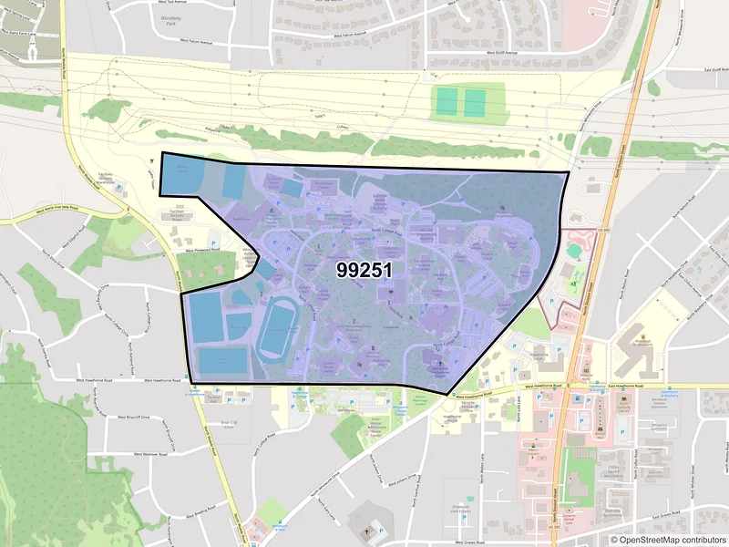 Map of ZIP Code 99251 — Spokane, WA