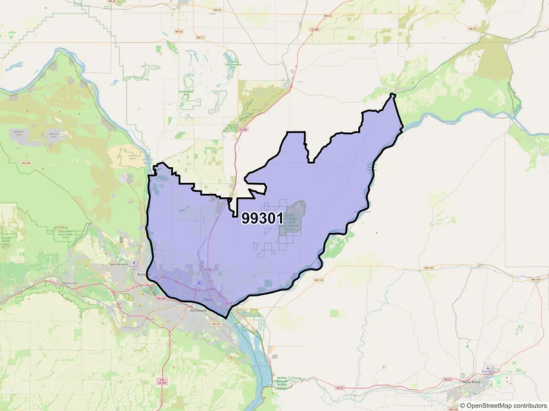 Map of ZIP Code 99301 — Pasco, WA
