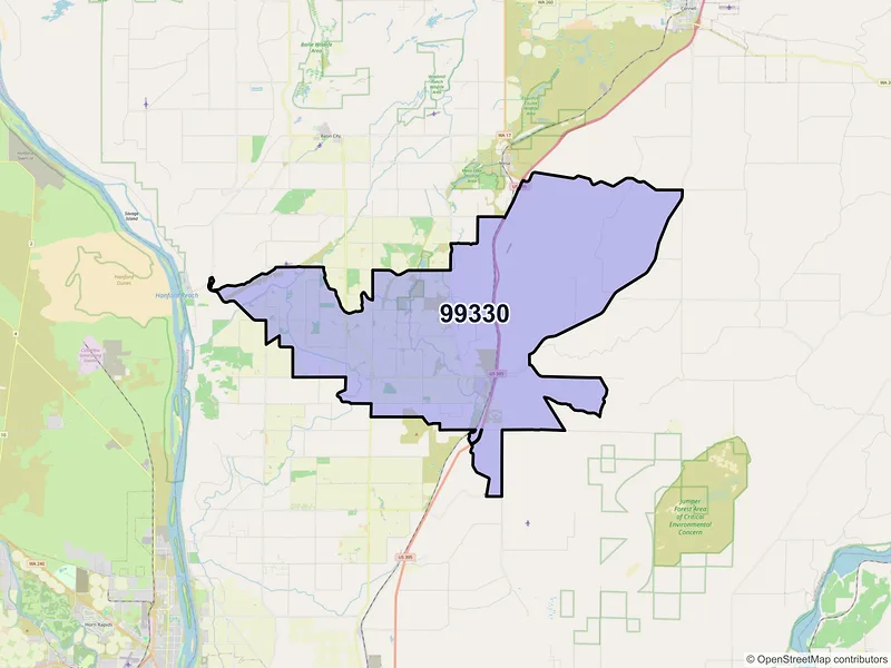 Map of ZIP Code 99330 — Eltopia, WA