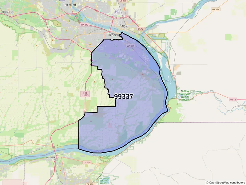 Map of ZIP Code 99337 — Kennewick, WA
