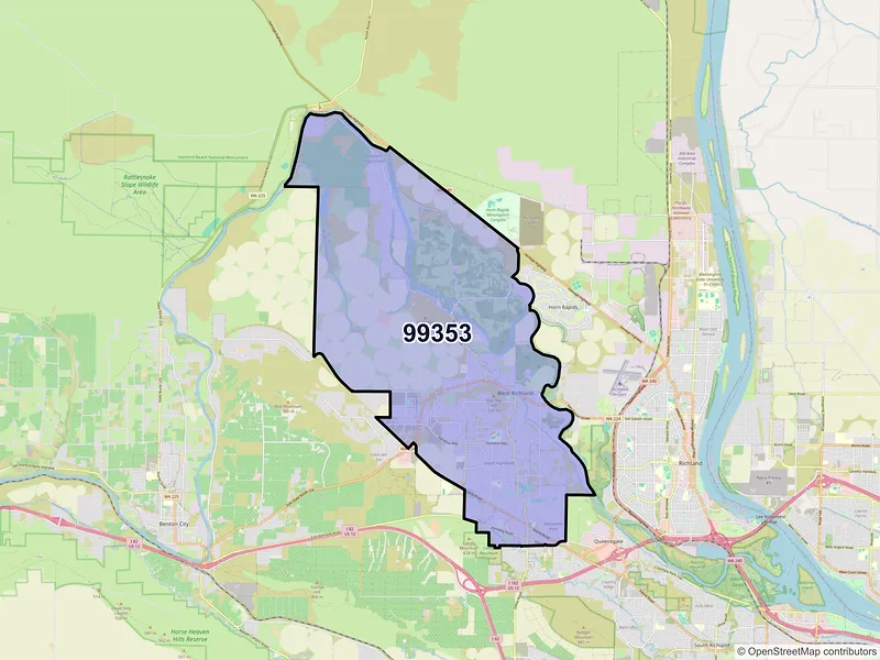 Map of ZIP Code 99353 — West Richland, WA