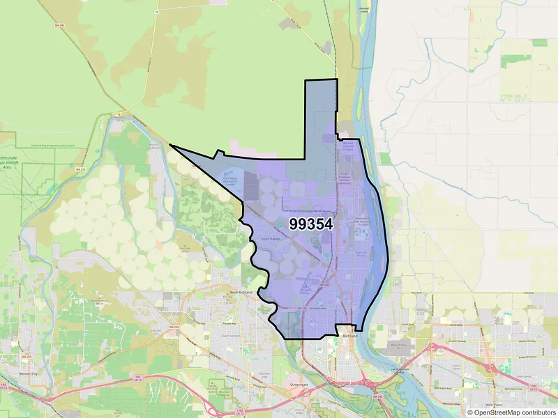 Map of ZIP Code 99354 — Richland, WA