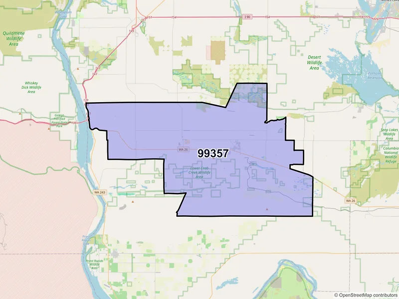 Map of ZIP Code 99357 — Royal City, WA