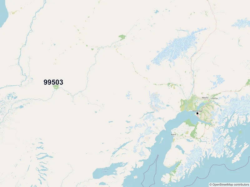 Map of ZIP Code 99503 — Anchorage, AK
