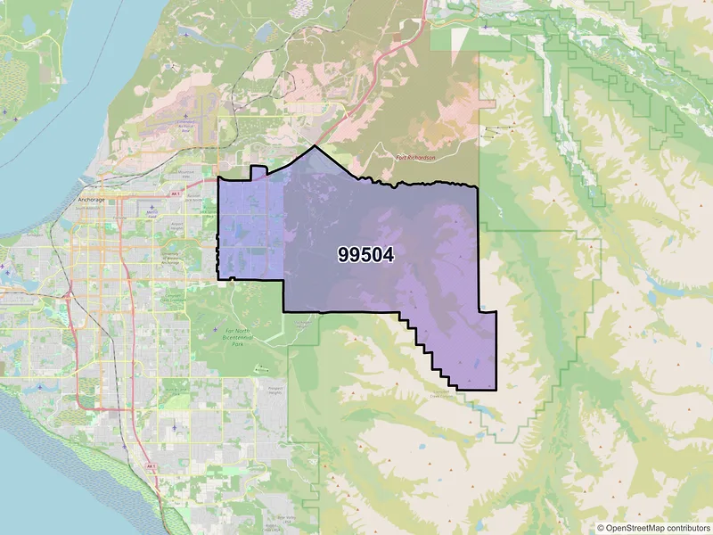 Map of ZIP Code 99504 — Anchorage, AK