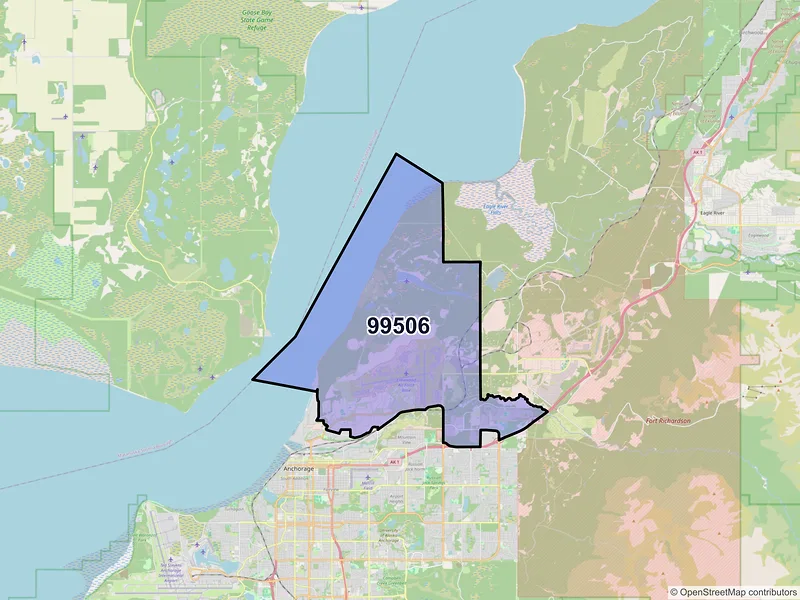 Map of ZIP Code 99506 — JBER, AK