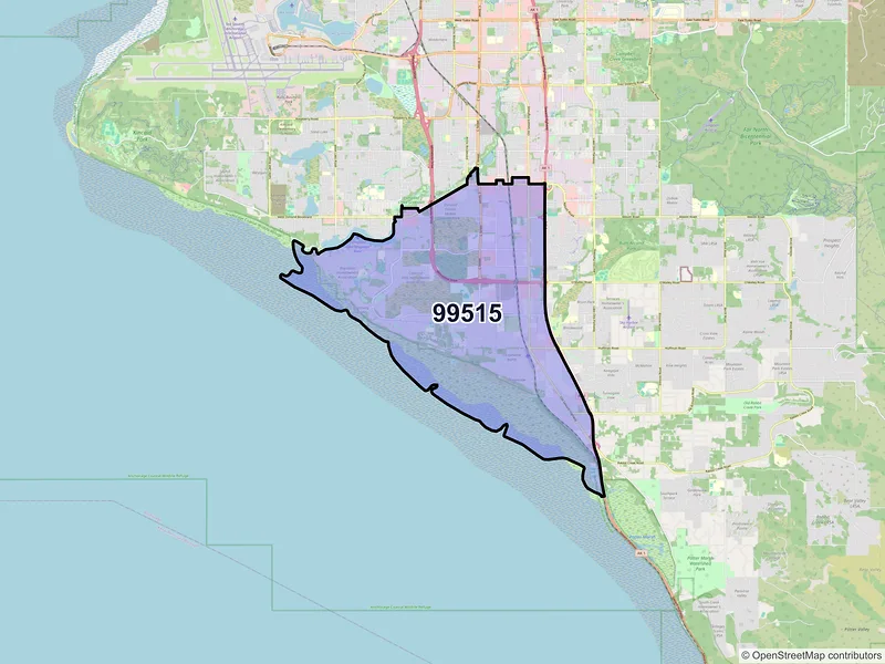 Map of ZIP Code 99515 — Anchorage, AK