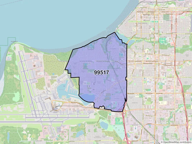 Map of ZIP Code 99517 — Anchorage, AK