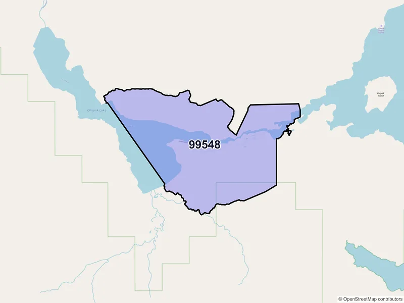 Map of Chignik Lake, Alaska and ZIP codes