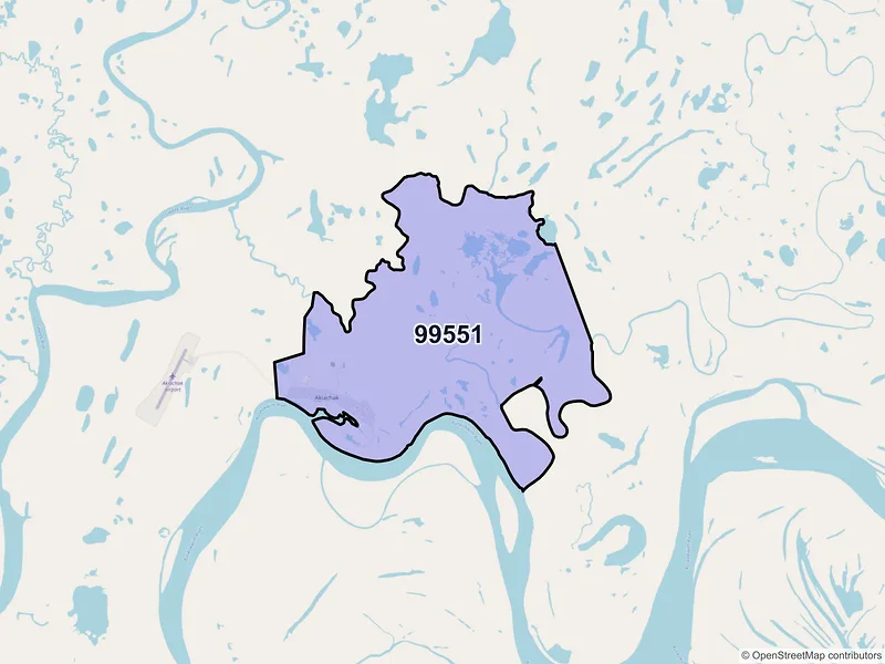 Map of Akiachak, Alaska and ZIP codes