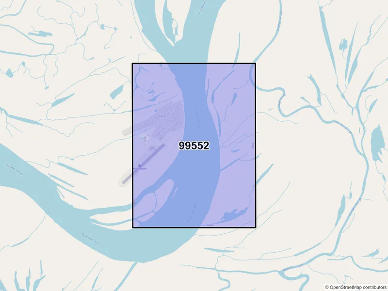 Map of Akiak, Alaska and ZIP codes