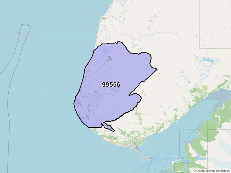 Map of ZIP Code 99556 — Anchor Point, AK