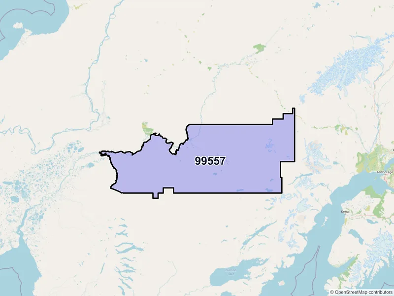 Map of Aniak, Alaska and ZIP codes