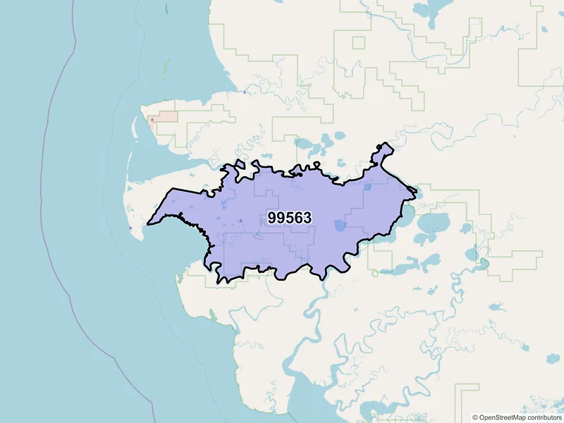 Map of Chevak, Alaska and ZIP codes
