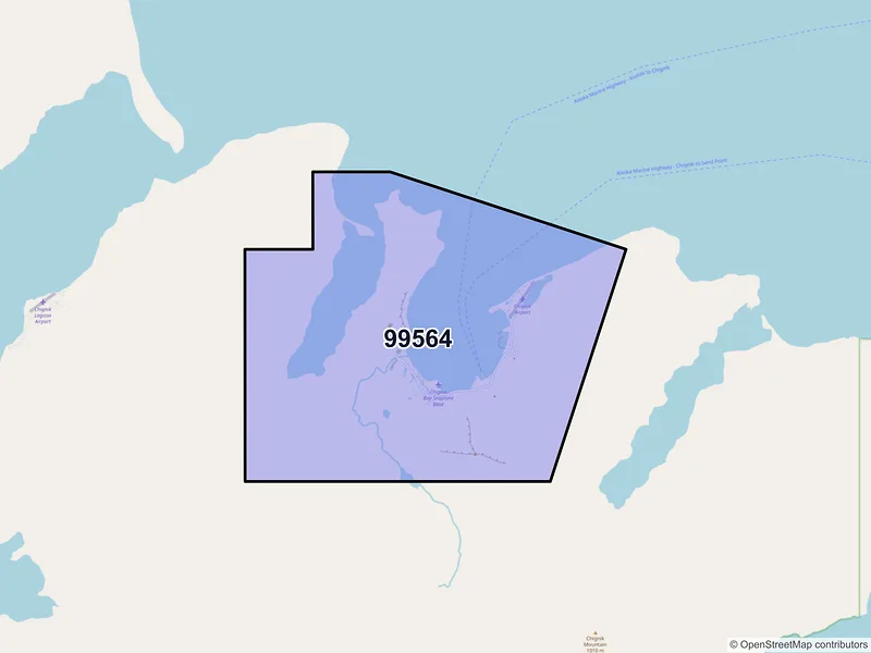 Map of Chignik, Alaska and ZIP codes