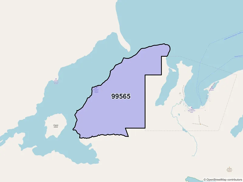 Map of Chignik Lagoon, Alaska and ZIP codes