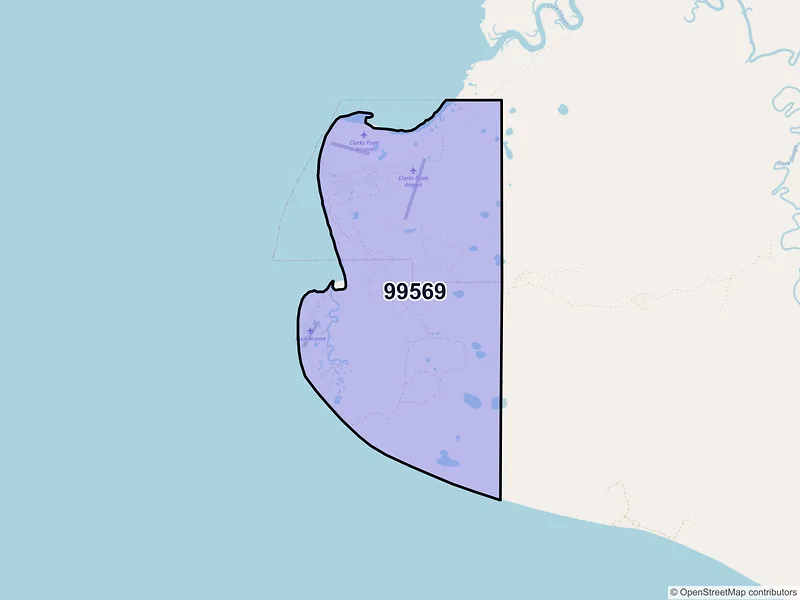 Map of Clarks Point, Alaska and ZIP codes