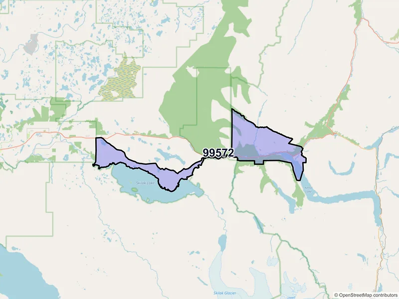 Map of Cooper Landing, Alaska and ZIP codes