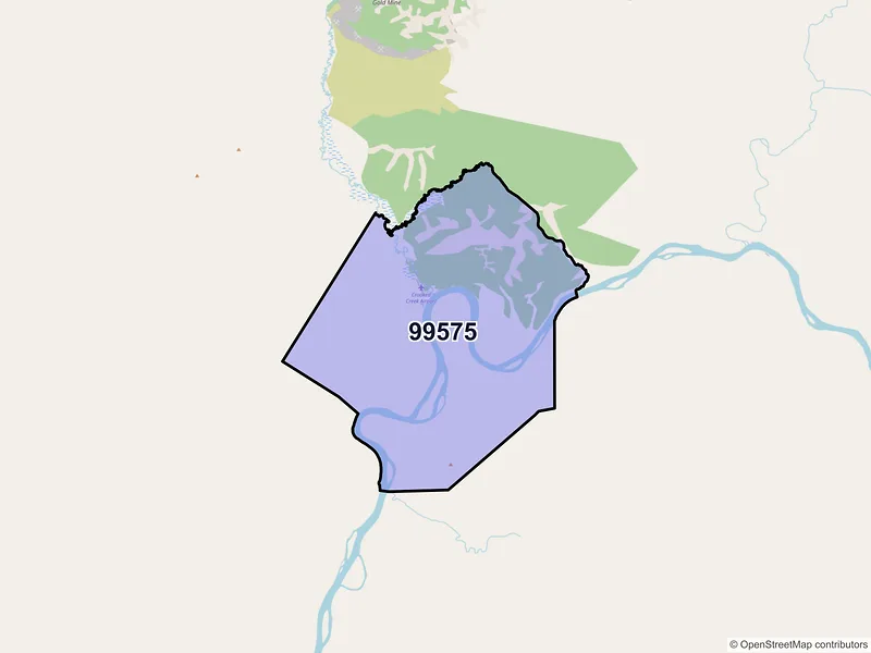 Map of Crooked Creek, Alaska and ZIP codes