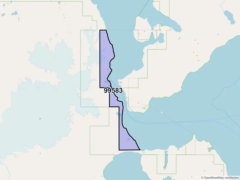 Map of False Pass, Alaska and ZIP codes