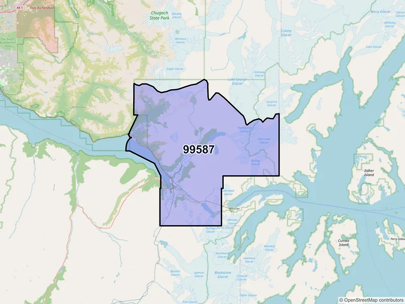 Map of Girdwood, Alaska and ZIP codes
