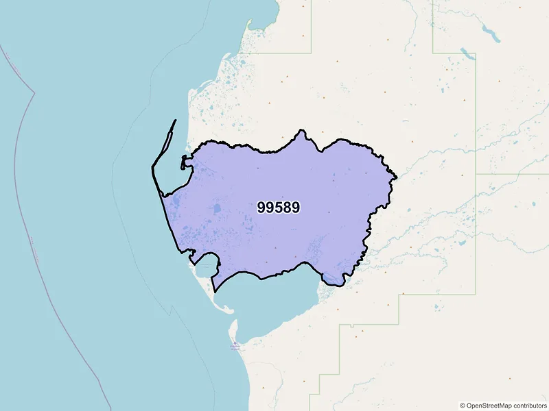 Map of Goodnews Bay, Alaska and ZIP codes