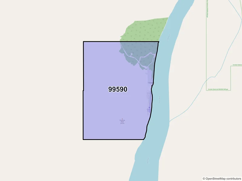 Map of Grayling, Alaska and ZIP codes