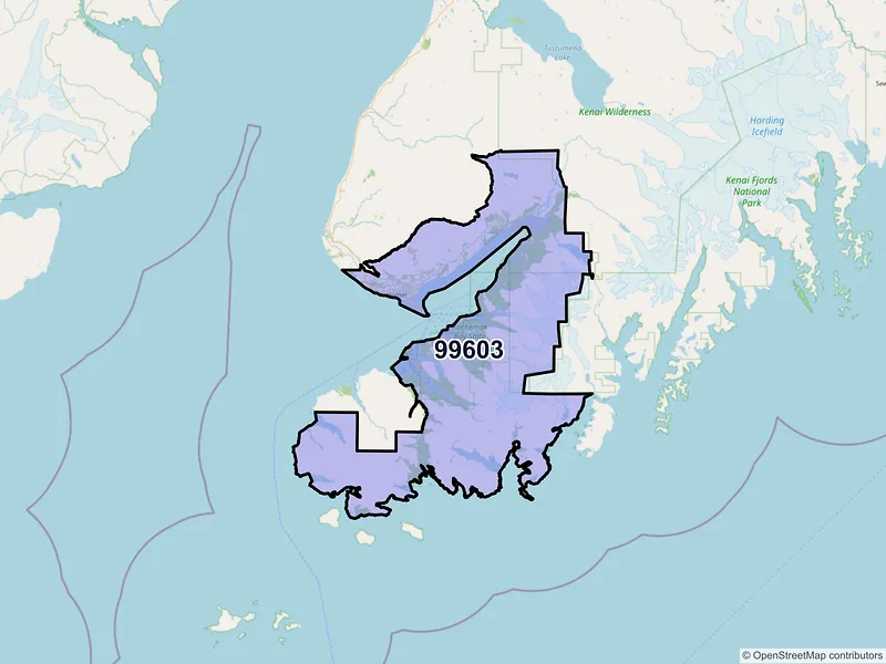 Map of ZIP Code 99603 — Homer, AK