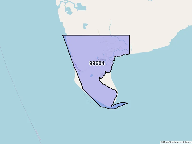 Map of Hooper Bay, Alaska and ZIP codes