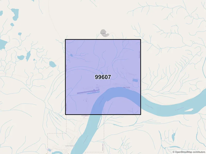 Map of Kalskag, Alaska and ZIP codes