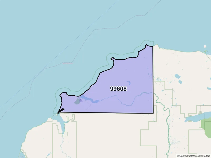 Map of Karluk, Alaska and ZIP codes