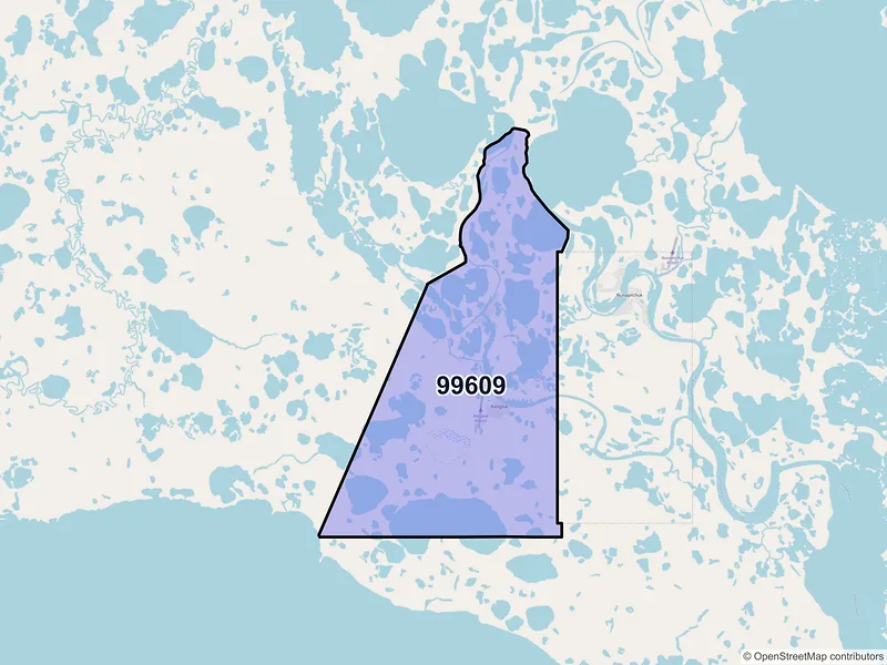 Map of Kasigluk, Alaska and ZIP codes