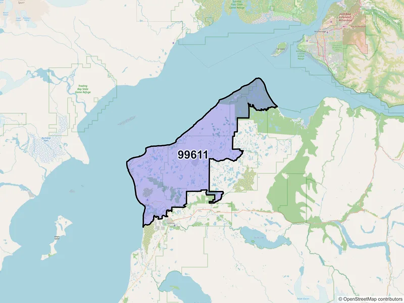 Map of ZIP Code 99611 — Kenai, AK