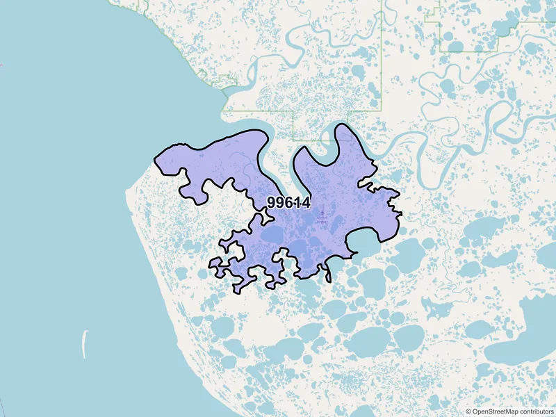 Map of Kipnuk, Alaska and ZIP codes