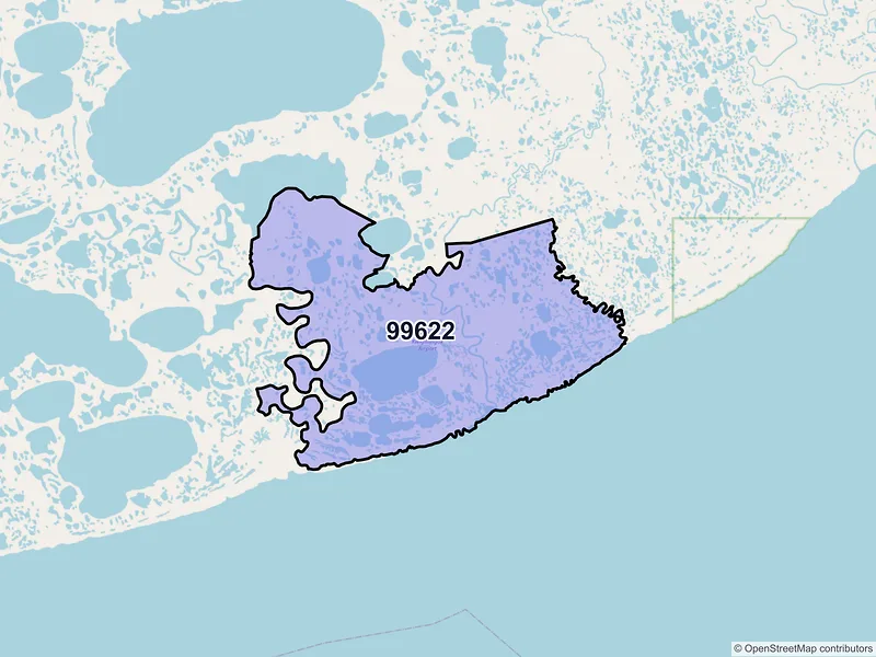Map of Kwigillingok, Alaska and ZIP codes