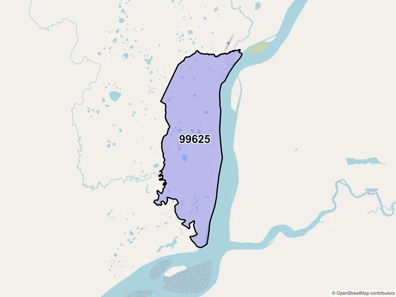 Map of Levelock, Alaska and ZIP codes