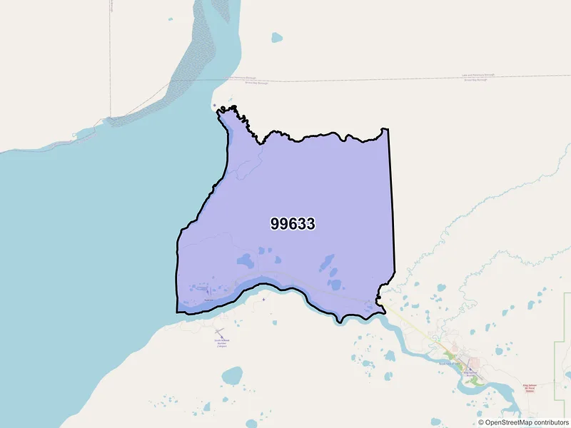 Map of Naknek, Alaska and ZIP codes
