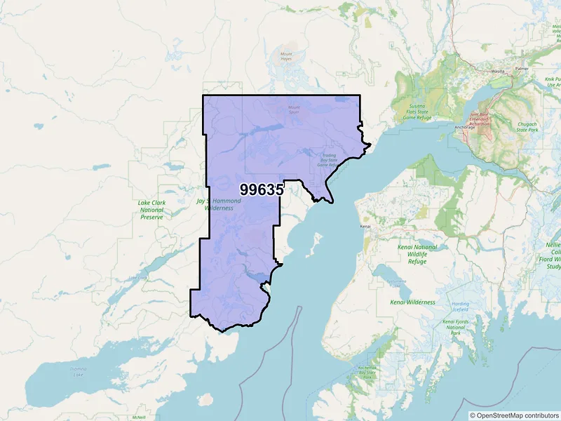 Map of Nikiski, Alaska and ZIP codes