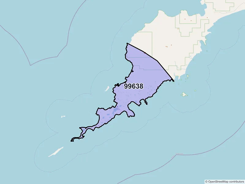 Map of Nikolski, Alaska and ZIP codes