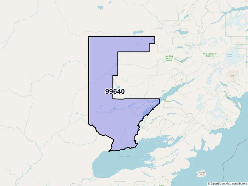 Map of Nondalton, Alaska and ZIP codes