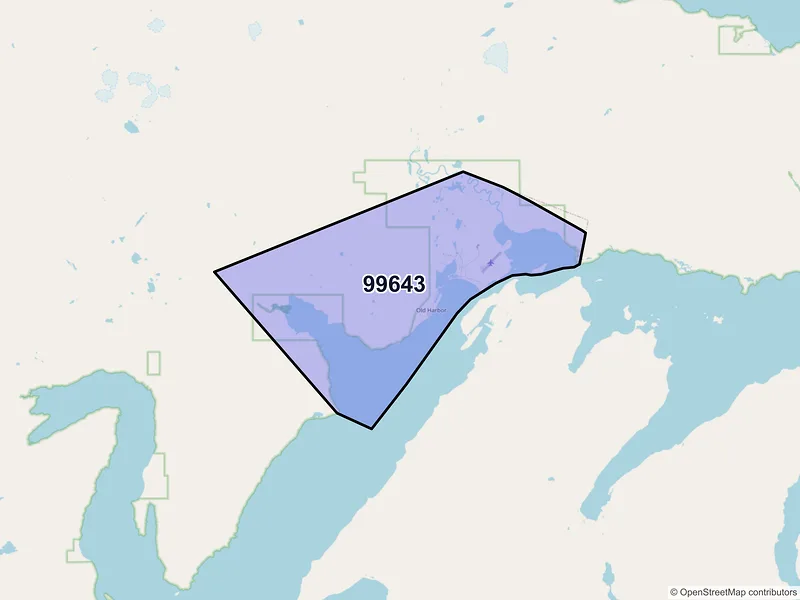 Map of Old Harbor, Alaska and ZIP codes